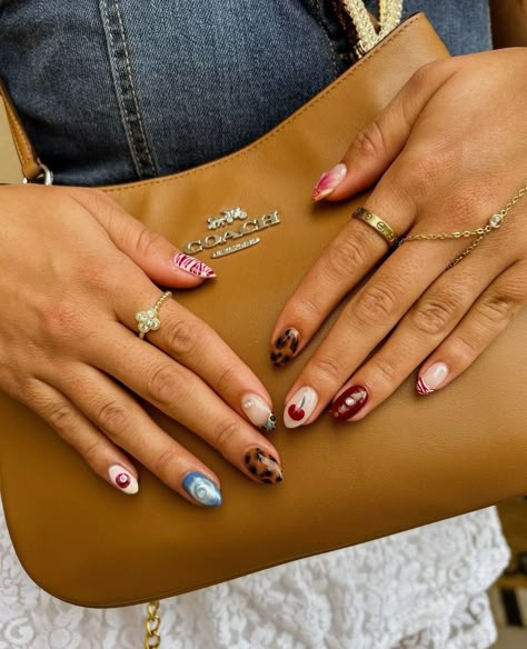 Patterned Nails, September Nails, Hippie Nails, Chefs Kiss, Summery Nails, Cute Gel Nails, Manicure Y Pedicure, Fire Nails, Dream Nails