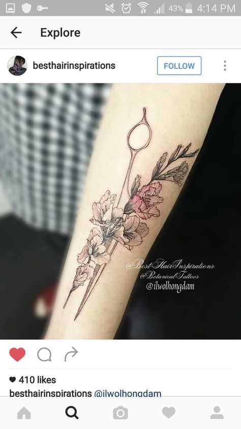 Dainty Hairdresser Tattoos, Stylist Tattoos Hairstylists, Dog Grooming Tattoo, Hair Scissor Tattoos, Tattoo Scissors, Cosmetology Tattoos, Shears Tattoo, Hairdresser Tattoos, Hairstylist Tattoos