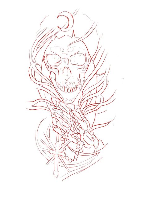 Reaper Tattoo Stencil, Skull Tattoo Stencil, Half Sleeve Tattoo Stencils, Nerd Tattoo, Omerta Tattoo, Tattoo Outline Drawing, Drawing Stencils, Skulls Drawing, Ange Demon