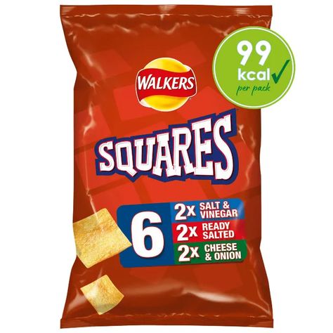 Walkers Squares Variety (Pack of 6) Monster Munch, Milk Allergy, Potato Snacks, Cheese Powder, Snack Storage, Flavor Enhancers, Flavored Milk, Snack Time, French Fries