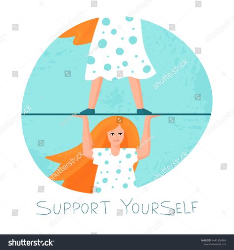 Self reliance concept, self esteem concept. Woman supporting herself. Vector cartoon colorful illustration, isolated. #Ad , #AFF, #Woman#supporting#esteem#reliance Colorful Illustration, Self Reliance, Concept Board, Portfolio Template, Vector Cartoon, Low Self Esteem, Portfolio Templates, Understanding Yourself, Self Esteem