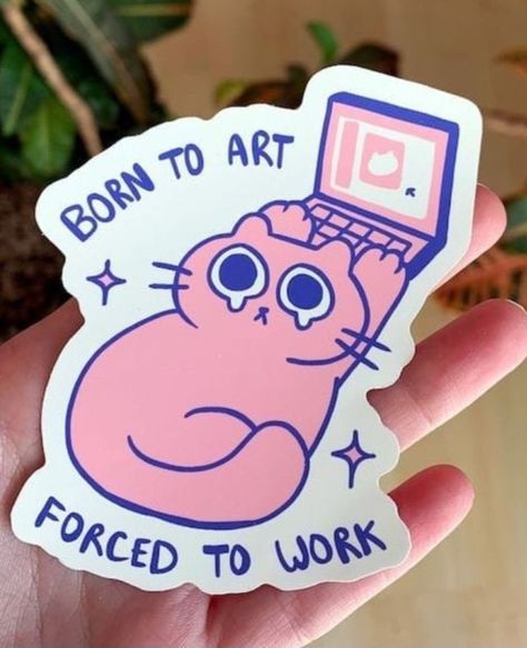 Sticker Design Aesthetic, Sticker With Text, Sticker Design Inspiration, Artist Humor, Artist Alley, Sticker Cute, Meme Funny, Décor Diy, Sticker Collection