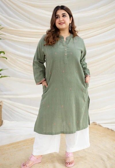 Ethnic Aesthetic, Simple Kurta, Pista Green, Womens Pants Design, Simple Kurta Designs, Round Off, Casual Indian Fashion, Kurta Neck Design, Kurta Dress