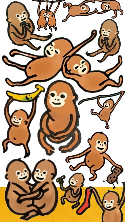 #vibes #art #monkey #funny #cute #drawing #drawings #homely #banana #yellow #brown #vine #swing Monkey Funny, Banana Yellow, Cute Drawing, Vibes Art, Funny Cute, Vines, Drawings, Yellow, Funny