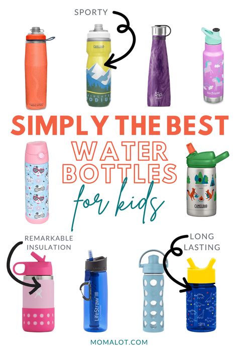 Looking for the best water bottles for kids? Look no further! These top-rated water bottles are durable, leak-proof, and perfect for keeping your little one hydrated. Plus, they were all voted on by moms like you. So you can trust that these bottles will keep your kiddo happy and hydrated. Water Bottles For Kids, Unique Water Bottle, Leak Proof Water Bottle, Clear Water Bottle, Fun Straws, Wide Mouth Water Bottle, Filtered Water Bottle, Best Water Bottle, Kids Water