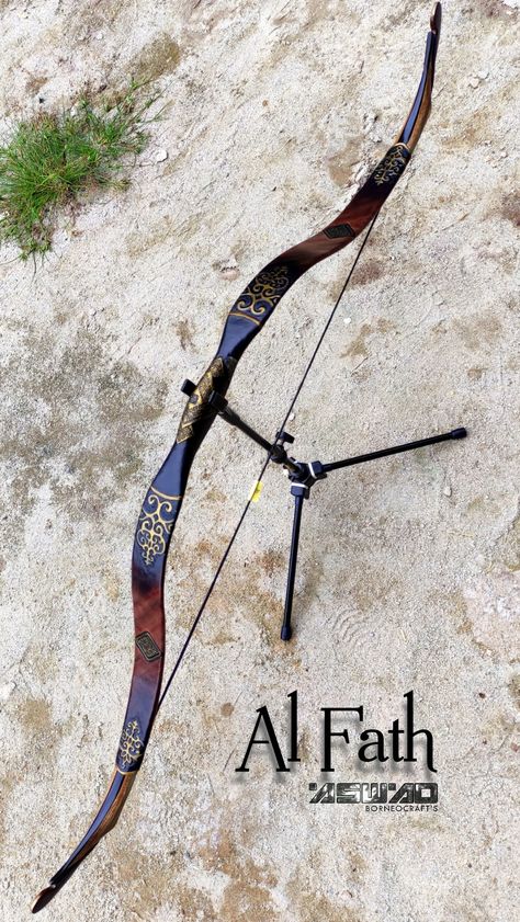 Dark Bow And Arrow, Medieval Bow And Arrow, Unique Bow And Arrow, Custom Bows Archery, Viking Bow And Arrow, Chinese Bow And Arrow, Longbow Fantasy, Compound Bow Aesthetic, Fantasy Longbow