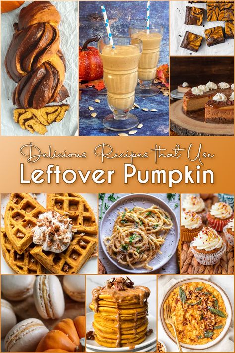 What can you do with a cup or less of leftover pumpkin puree? Plenty! Here’s  our list of creative, fall-inspired pumpkin recipes, each requiring 1 cup of puree or less to make. #pumpkinrecipes #fallbaking #fallrecipes Leftover Pumpkin Pie Filling, Leftover Pumpkin Pie, Leftover Pumpkin Puree, Pumpkin Puree Recipes, Frozen Pumpkin, Leftover Pumpkin, Pumpkin Pie Filling, Leftovers Recipes, Quiche Recipes