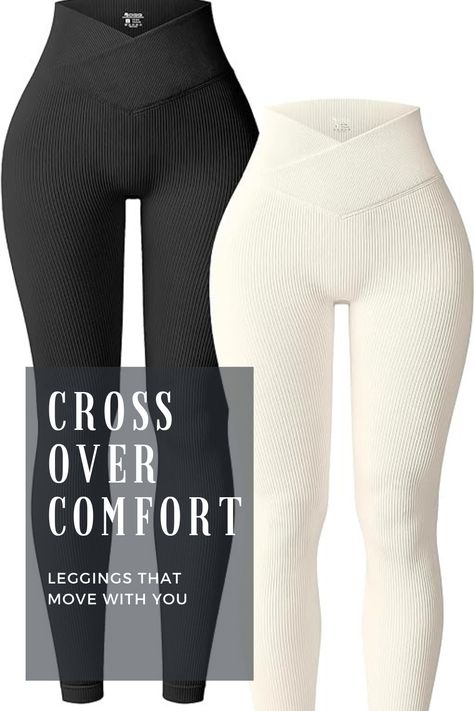 Experience the ultimate in workout comfort and style with these Women's 2 Piece Seamless Yoga Leggings. These high-waist leggings are designed for both form and function, featuring a ribbed, cross-over waistband for added flair. Whether you're deep in a yoga session or pushing through a high-intensity workout, these leggings are your perfect fitness companion. Elevate your exercise routine with seamless comfort and style. It's time to cross over into a new level of athletic performance! Exercise Leggings, High Waist Yoga Pants, Exercise Routine, Pilates Studio, High Intensity Workout, Ribbed Leggings, Yoga Session, Athletic Performance, Womens Activewear