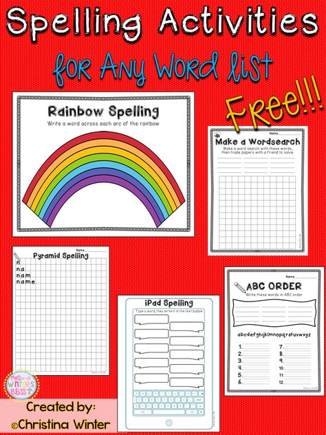 Hey Friends!   What is your favorite part of your day? Without a doubt, it is literacy centers for my students and I!   They love to work co... Rainbow Spelling Printable, Homeschool Spelling, Spelling Ideas, 1st Grade Spelling, 2nd Grade Spelling, Teaching Spelling, Spelling Test, Spelling Games, Spelling Practice