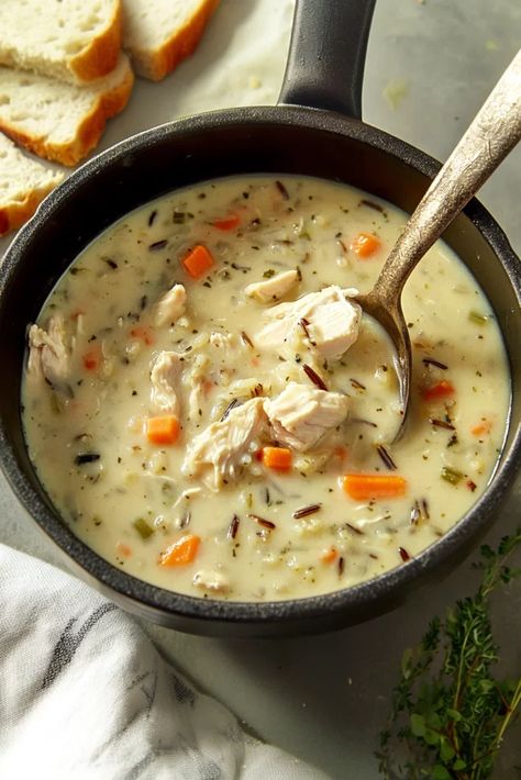 Panera Bread Wild Rice Chicken Soup, Panera Bread Chicken And Wild Rice Soup, Panera Chicken Wild Rice Soup Recipe, Panera Chicken Wild Rice Soup, Wild Rice Soup Crockpot, Rice Soup Crockpot, Turkey Wild Rice Soup, Stew Recipes Crockpot, Creamy Wild Rice Soup