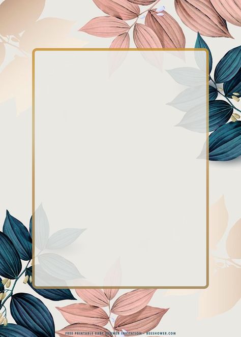 Cool (FREE Printable) - Classy Pink and Blue Floral Bridal Shower Invitation Templates Invitations Graphic Design, Free Printable Baby Shower Invitations, Floral Invitations Template, Flower Graphic Design, Invitation Background, Powerpoint Background Design, Floral Border Design, Instagram Frame Template, Floral Bridal Shower Invitations