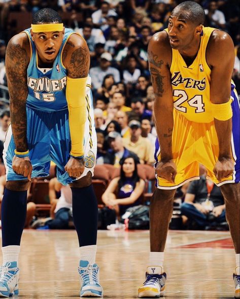 Carmelo Anthony Kobe Bryant, Carmelo Anthony Aesthetic, Carmelo Anthony Wallpapers, Anthony Carmelo, Carmelo Anthony Nuggets, Kobe Brayant, Nba Pics, Dear Basketball, Retro Nba