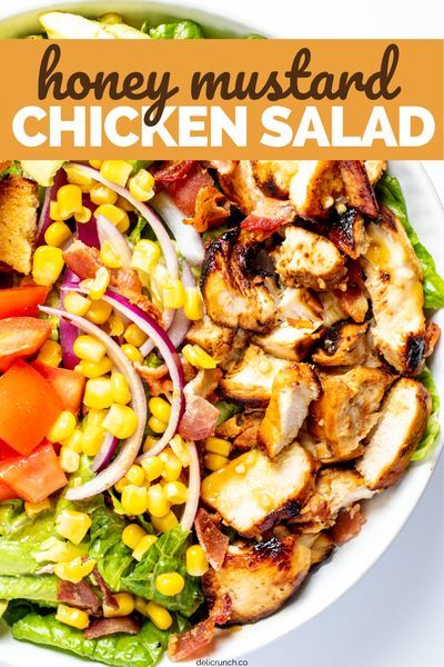 Honey Mustard Chicken Salad, Mustard Chicken Salad, Chicken Salad With Avocado, Bacon Goat Cheese, Super Salads, Salad With Avocado, Fresh Salad Recipes, Savory Salads, Bacon Salad