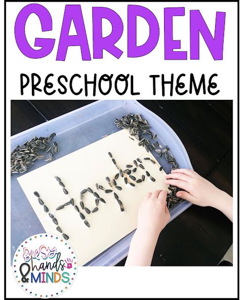 Garden Preschool Theme | Busy Hands and Minds Garden Preschool Theme, Garden Preschool, Preschool Summer Camp, Me Preschool Theme, Farm Theme Preschool, Spring Lessons, Preschool Garden, Early Childhood Activities, Lesson Plans For Toddlers