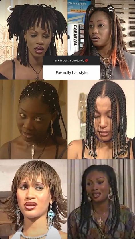 Nolly Babe Braids, 2000s Nollywood Aesthetic, 90 Black Hairstyles, Nollywood Nigeria Fashion 90s, 2000s Braids Hairstyles, 2000s Braid Hairstyles Black Women, 1 Braid Hairstyles, Nollywood Babe, 90s Hair Black Women