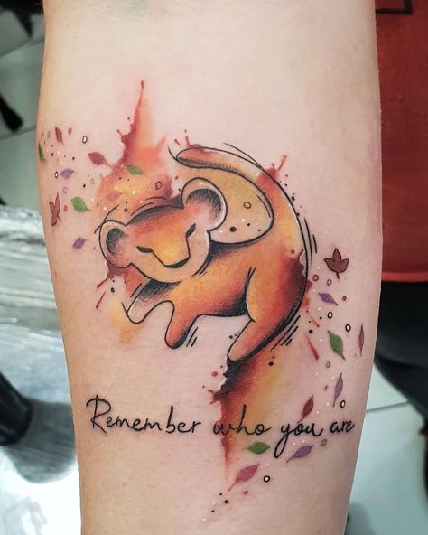 Re Leone Tattoo, Lion King Tattoos, The Lion King Tattoo, Remember Who You Are Tattoo, Lion King 2 Tattoo, Small Lion King Tattoo For Women, Tattoo Ideas Lion King, Simba Tattoo, Charmander Tattoo