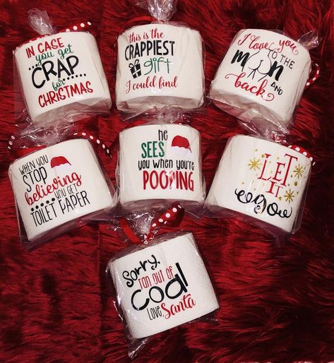 Elephant Gifts Christmas, Homemade Gag Gifts, Diy Christmas Gifts For Men, Embroider Ideas, Christmas Toilet Paper, Gag Gifts Christmas, Christmas Neighbor, Neighbor Christmas Gifts, White Elephant Gift