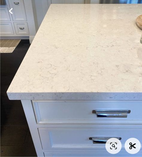 White Drift Quartz Countertops, Glacier White Quartz Countertops, Alpine White Quartz Countertops, Gan Eden Quartz Countertop, Silestone Halcyon Quartz, Stonemark Perla White Quartz Countertop, Quartz Countertops With Greige Cabinets, Quartz On White Cabinets, Budget Quartz Countertops