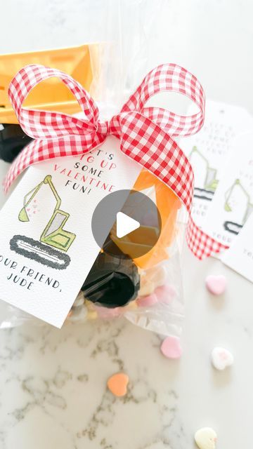 KATIE CORLEY on Instagram: "Digging up Valentine Fun! 🚧 I am so excited to share this little digger reel! I’m putting together the cutest treat using sweethearts and a digger I found at the Dollar Tree. Very similar to the reel I shared at Halloween, but using Valentine treats! Available in QTY 12 or 24. What other ideas do you have for this tag? Comment and let me know! #valentinetreats #valentinetreatsforschool #valentinetreatsforkids #watercolorvalentine" Valentine Treats, Valentine Fun, Put Together, Paper Goods, Dollar Tree, So Excited, The Cutest, Let Me, Valentines