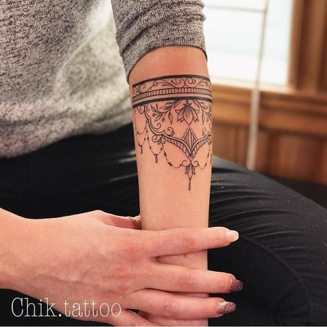 Cuff Tattoo, Delicate Tattoo, Initial Tattoo, Arm Band Tattoo, Butterfly Tattoos, Lace Tattoo, Tattoo Bracelet, Tattoo Arm, Tattoo Feminina