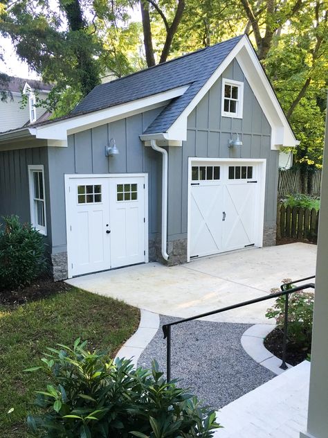 Garage Expansion, Garage Plans Detached, Carriage House Garage, Garage Guest House, Converted Garage, Garage Addition, Small Garage, Mix Use Building, Storybook Cottage