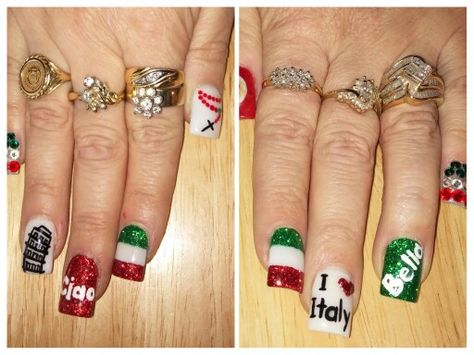 Italian nails Italian Nails, Nails 2015, Nail Color, Makeup Nails, Pandora Charm Bracelet, Nail Colors, Nail Designs, Charm Bracelet, Nail Art