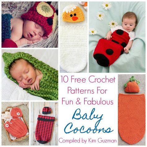 Link Blast: 10 Free Crochet Patterns for Baby Cocoons Swaddle Sacks | CrochetKim™ Crochet Baby Swaddle, Crochet Borders For Blankets, Crochet Baby Wrap, Crochet Swaddle, Free Crochet Patterns For Baby, Crochet Baby Cocoon Pattern, Crochet Patterns For Baby, Baby Cocoon Pattern, Crochet Baby Photo Prop