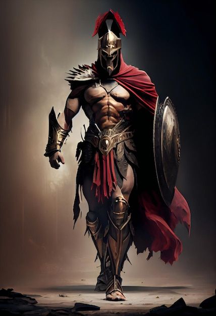 A Warrior, Gladiator Concept Art, Crusader Knight Tattoo, Spartan Wallpaper, Knight Tattoo Ideas, Gladiator Art, Shield Warrior, Dark Lockscreen, Warrior Spartan