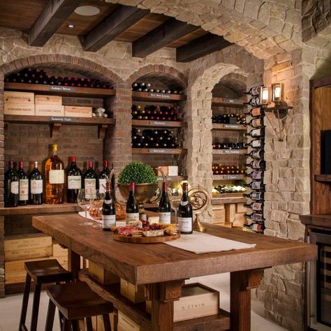 Rustic Wine Cellar, Tonneau Bar, Wine Room Design, Cellar Ideas, Wine Cellar Basement, Bar In Casa, Home Wine Cellars, Basement Bar Designs, Wine Tasting Room