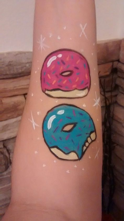 Donut Face Paint, Special Makeup, Birthday Party Design, Cake Face, Face Painting Easy, Doodle Art Drawing, Kids Face Paint, Food Painting, Face Painting Designs