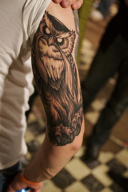 jeremyowl by & kathleen, via Flickr Secret Of Nihm Tattoos, Nostalgia Tattoo, Secret Of Nimh, Owl Tat, Life Cereal, The Secret Of Nimh, Inked Tattoo, Wide Face, Arm Sleeve Tattoos