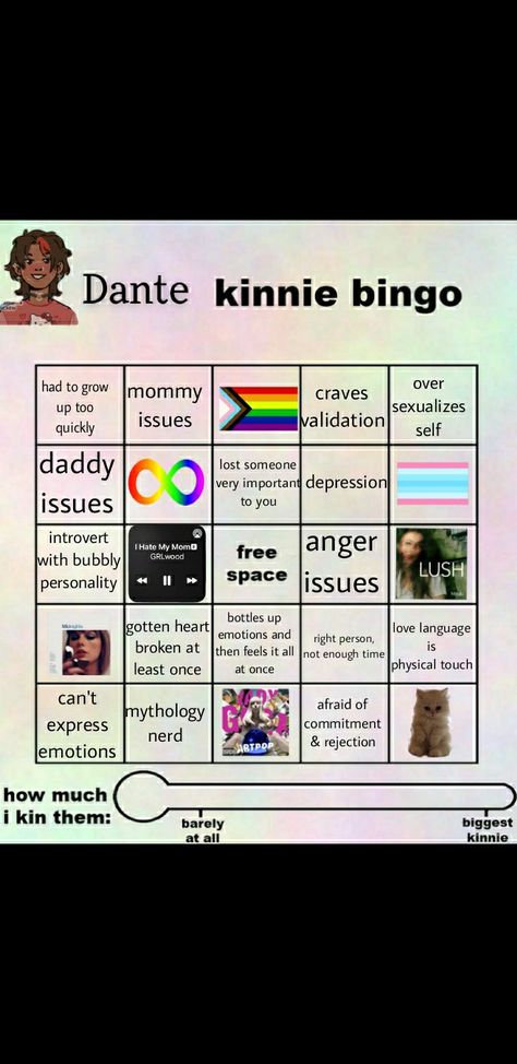 Dante kinnie bingo pjo fanfic percy jackson riordanverse gay kinnie bingo ftm Pjo Fanfic, Gay Bingo, Kinnie Bingo, Physical Touch, Losing Someone, Love Languages, Percy Jackson, Enough Is Enough, Bingo