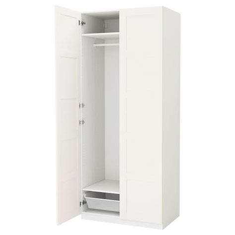 PAX Wardrobe - white, Bergsbo white - IKEA Pax Corner Wardrobe, Pax Planner, Armoire Ikea, Armoire Pax, Functional Mudroom, Pax System, Armoire D'angle, Ikea Wardrobe, Ikea Pax Wardrobe