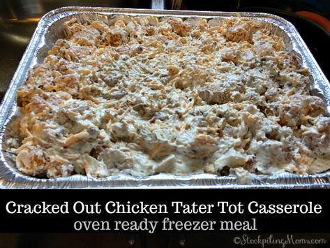 Cracked Out Chicken Tater Tot Casserole Chicken And Potatoes Casserole, Cracked Out Chicken, Chocolate Trifle Desserts, Loaded Chicken And Potatoes, Dirt Dessert, Chicken Tater Tot Casserole, Potatoes Casserole, Cracked Out, Loaded Chicken