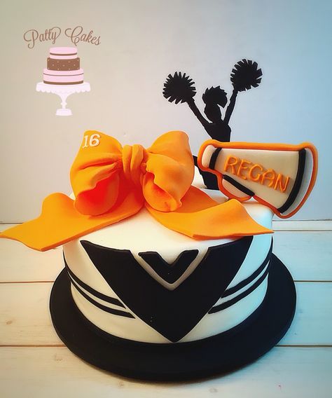 Cheerleading birthday cake Cheerleader Cakes Birthdays, Cheer Cakes Cheerleading Birthday, Cheerleading Cake Ideas, Cheer Birthday Cakes, Cheerleader Cakes, Cheer Cake, Cheerleader Cake, Cheer Cupcakes, Rose Happy Birthday