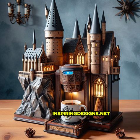 These Hogwarts and Disney Castle Coffee Makers Will Brew Magic in Your Kitchen! Harry Potter Coffee Bar, Futuristic Appliances, Hogwarts Kitchen, Harry Potter Kitchen, Geek Home Decor, Disney Hogwarts, Harry Potter Castle, Disney House, Stile Harry Potter