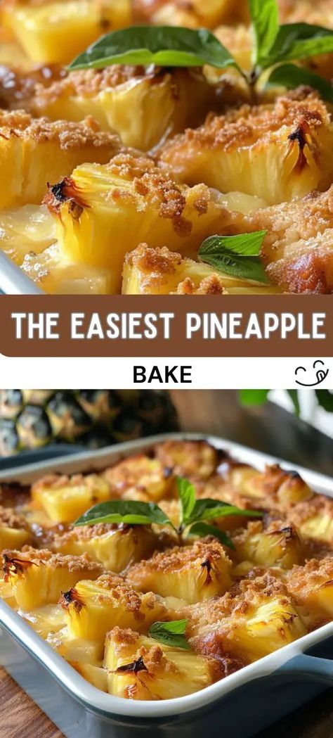 The Easiest Pineapple Bake Pineapple Bake, Pineapple Dessert Easy, Pineapple Pudding, Southern Recipes Desserts, Baked Pineapple, Pineapple Dessert Recipes, Light Dessert, Butter Crackers, Pineapple Chunks