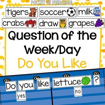 Daycare Curriculum, Pocket Of Preschool, Question Of The Week, First Week Activities, Transition Activities, Magnet Boards, Middle School Life, Circle Time Activities, All About Me Activities