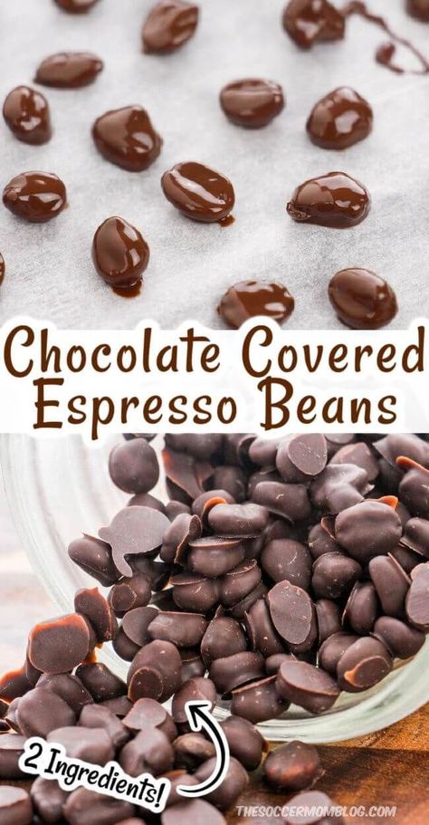 A sweet burst of energy, these Chocolate Covered Espresso Beans are a delicious way to keep that pep in your step! They are easy to make too! These Chocolate Covered Espresso Beans from The Soccer Mom Blog are so simple to make at home! With only two ingredients you can have these energetic treats ready in no time! Peppermint Patty Recipe, Bloggers To Follow, Chocolate Covered Coffee Beans, Chocolate Covered Espresso Beans, Homemade Chocolate Bars, Chocolate Melting Wafers, Chocolate Pairings, Coffee Snacks, Chocolate Covered Almonds