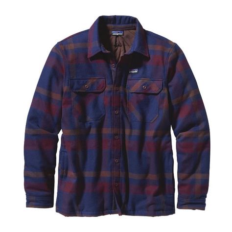 Patagonia Men\'s Insulated Fjord Flannel Jacket - Comstock: Dark Currant CMDK Throwback Outfits, Lumberjack Style, Mens Fashion Country, Mens Fashion Vintage, Dressed To The Nines, Flannel Jacket, Outdoor Outfit, Cotton Flannel, Look Cool