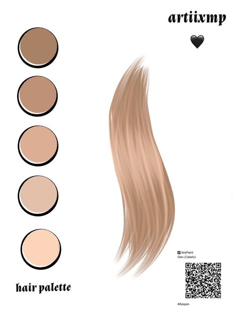 Manps Blonde Hair Palette, Hair Palette, Hair Color Swatches, Pallet Color, Character Design Tips, Palette Organizer, Oc Stuff, Dirty Blonde Hair, Custom Pens