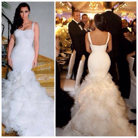 Kim Kardashian's wedding dress Kim Kardashian Wedding Dress Kris, Kardashian Wedding Dress, Kim Kardashian Wedding Dress, Kardashian Wedding, Kim Kardashian Wedding, Ivory Bridal Gown, Wedding Dresses Vera Wang, Bridal Gowns Mermaid, Wedding Gowns Mermaid