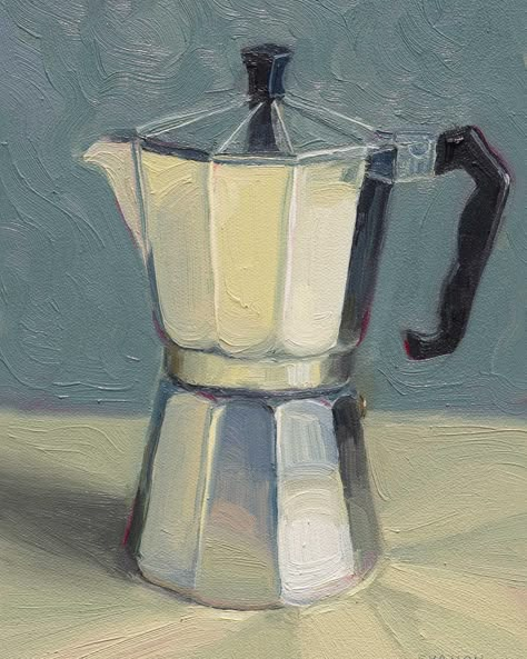 I have some exciting news for those who like coffee. My Moka Pot original painting is now available for purchase in my store! Oil on canvas size: 20x30cm Unframed 195 EUR #oilpainting #mokapot #artforsale #originalpainting #artcollector Coffee Pot Painting, Moka Pot Painting, Coffee Oil Painting, Oil Painting Coffee, Coffee Moka Pot, Painting Coffee, Kitchen Gallery Wall, Foodie Art, Moka Pot