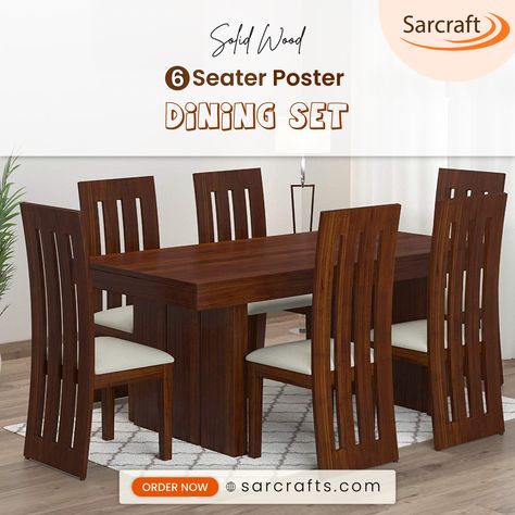 Choose From a Wide Range of Wooden Dining Table 6 Seater Set Online at Affordable Price on Sarcraft Furniture. #diningtable #diningtables #diningtabledecor #diningtableset #diningtablestyling #diningtableandchairs #diningtabledecoration #diningsets #sarcraftfurniture Table Chair Design, Latest Dining Table Designs, Wooden Dinner Table, Latest Dining Table, Wooden Dining Table Set, Buy Dining Table, Wooden Dining Table Designs, 4 Seater Dining Table, Dining Table Design Modern