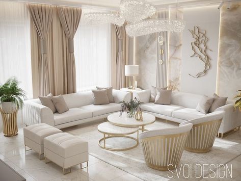 Beautiful design in living room. #livingroomdecoration #decorationidea Luxury Sofa Living Room, Sofa Design Ideas, Miami Condo, Latest Living Room Designs, Beige Living Rooms, Bright Living Room, Classic Living Room, Living Room Sofa Design, Luxury Chandelier