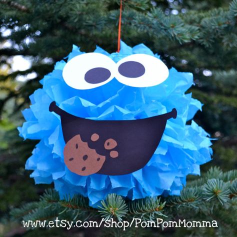 Wagon Decor, Cookie Monster Birthday Party, Monster 1st Birthdays, Cookie Monster Party, Cookie Monster Birthday, Elmo Birthday Party, Sesame Street Birthday Party, Second Birthday Ideas, Elmo Party