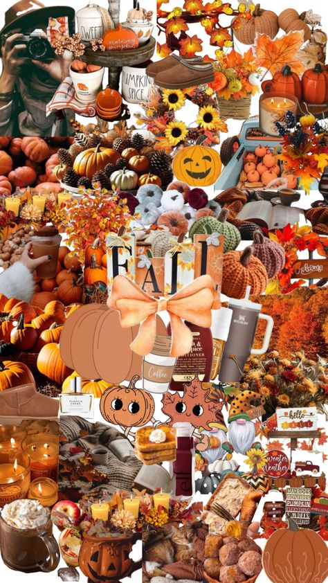 Fall collage Fall Calloge, Fall Pic Collage, Thanksgiving Wallpaper Collage, Fall Collage Wallpaper, Thanksgiving Collage, Fall Collage, Collage Background, Fall Wallpaper, Paper Collage