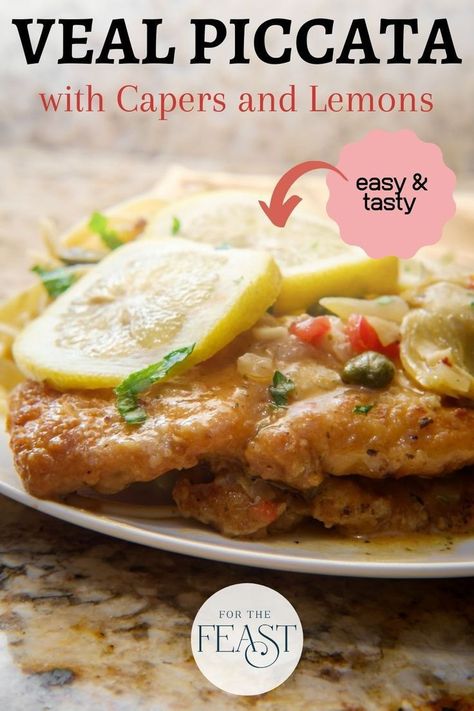 Veal Picatta Recipe, Veal Piccata Recipe Giada, Veal Picatta, Veal Piccata Recipe, Scallopini Recipes, Veal Scallopini Recipes, Veal Dishes, Veal Piccata, Chicken Main Dish Recipes