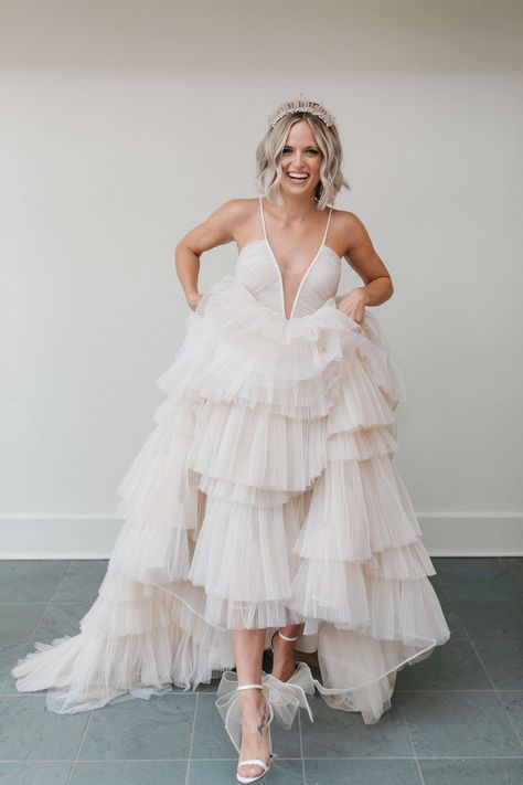 Unique Tulle Wedding Dress, Wedding Dress Textured Skirt, Layered Tulle Wedding Dress With Sleeves, Plus Size Tiered Wedding Dress, Tool Wedding Dress Tulle, Tiered Tulle Wedding Skirt, Tulle Layer Wedding Dress, Textured Tulle Wedding Dress, Layered Wedding Dress With Sleeves