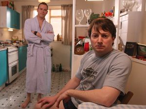 Smart Casual Suit, Mitchell And Webb, British Tv Comedies, Freshers Week, The Crown Season, British Sitcoms, Classic Films Posters, David Mitchell, Comedy Duos